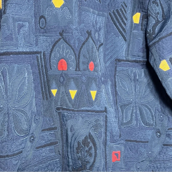 Lambrini Womens Multicolor Floral Pockets Long Sleeve Casual Jacket Sz S Blue - Picture 8 of 12